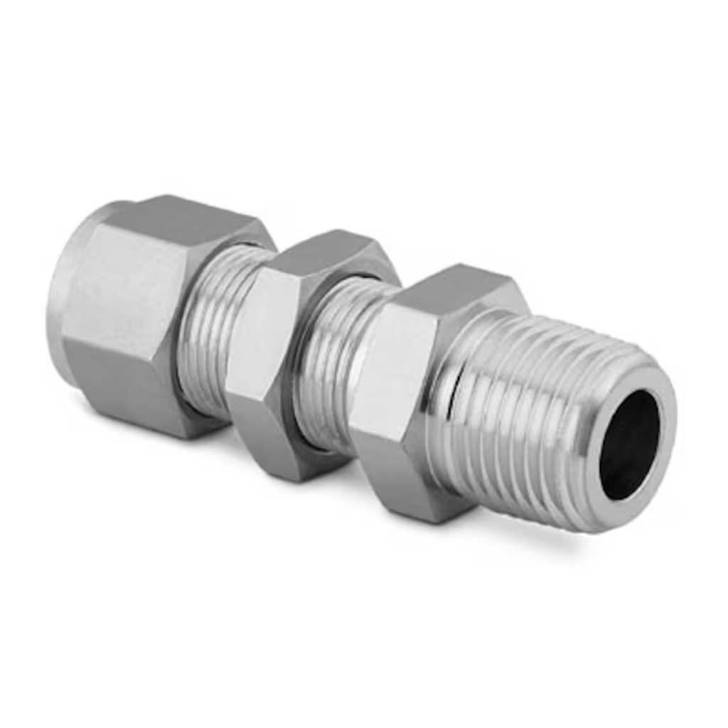 Bulkhead, 3/8in Tube OD, 3/8in Male NPT
