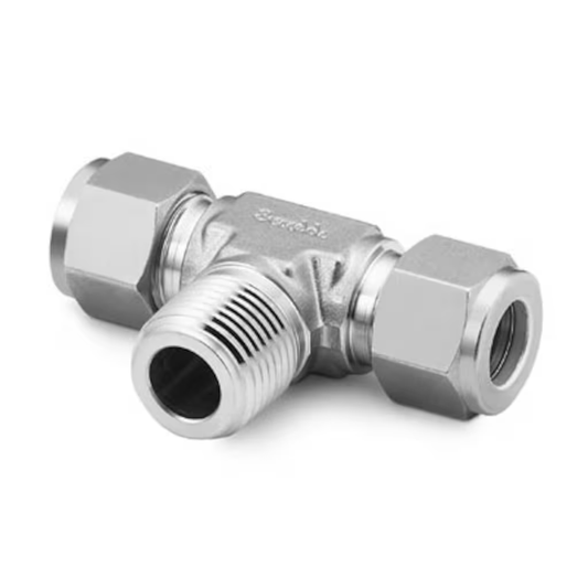 Tee, 1/2in Tube OD, 3/8in Male NPT